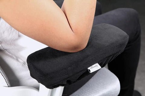 Ergonomic Memory Foam Armrest Pads For Office And Gaming Chairs, Comfy Elbow And Forearm Cushions With Stretch Fit, Black Set Of 2