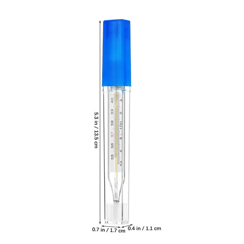 Five Piece General Use Temperature Testing Tools With Dual Scale Fahrenheit And Celsius For Accurate Readings For Adults And Kids Underarm And Oral Use Easy To Read For Everyday Health Checks, 5.3 in glass thermometer