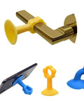 Silicone Door Stopper And Wall Protector With Soft Closing Damper For Noise Reduction And Wall Protection Versatile Cushion For Doors Cabinets And Handles Also Functions As Phone Holder Hook And Tile Suction Cup in assorted colors.