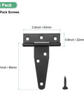 4 Pack Iron T Strap Shed Door Hinges 3 Inch Barn Gate Hinges Tee Hinge Wrought Hardware With Screws For Wooden Fences