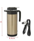 Boss 12V Car Truck Electric Heating Kettle Vacuum Stainless Steel Coffee Pot Water Heater Flask with Cigarette Lighter Plug.