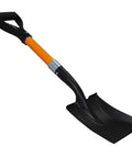 Medium Square Shovel With D Cup Handle 27 Inch Length Durable Build Comfortable Grip For Gardening Landscaping Snow Removal And Light Construction Tools 1 Pack Workhorse Shovel with black blade and orange handle