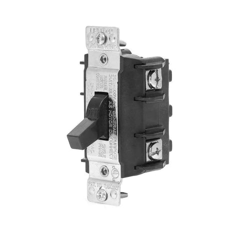 30 Amp 600 Volt Double Pole Single Phase AC Manual Motor Controller Motor Disconnect Non Grounding MS302DS Black
