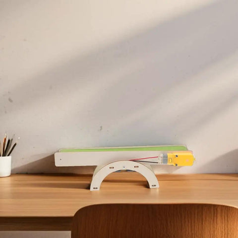 DIY Electric Conveyor Belt Kit For Kids Hands On STEM Learning on desk, 2 Piece Educational Model For Preschool And Classroom Use