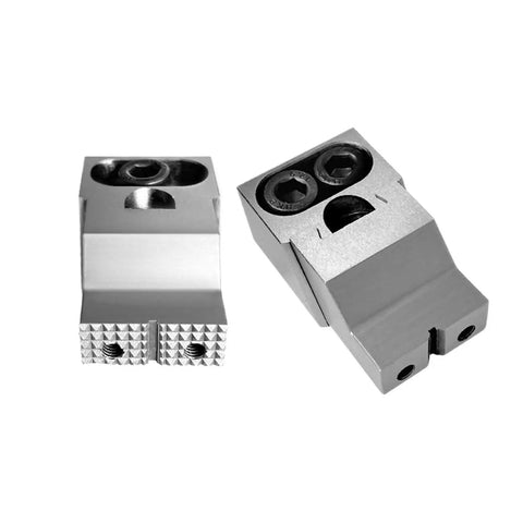 Dank Heavy Duty Unidirectional Clamps For Your CNC Milling Madness With Machining Center And Multi Station Fixture Setup Plus Super Strong M12 Jaws That Are Totally Awesome - alloy steel clamps close-up with textured jaws.