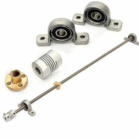 300mm Lead Screw Set for 3D Printers With High Precision Aluminum Anti Backlash Nut Ideal for DIYers and CNC Mills Engraving Machines and Wood Projects, lead screw kit