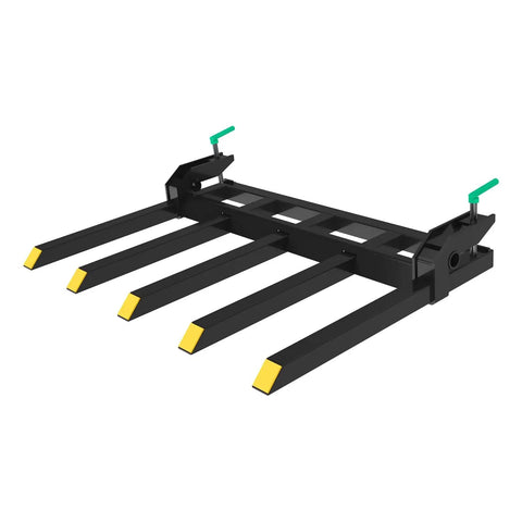 Beefy Heavy Duty Clamp On Pallet Forks Attachment For Skid Steer Loaders Up To 2500 Lbs Capacity Debris Forks