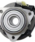 Front view of Front Wheel Bearing Hub Assembly With Square ABS Connector For 2009 2011 Ranger 4WD 4x4 With Four Wheel ABS Brakes.