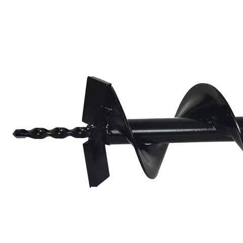 Six Inch Post Hole Auger Bit For Fence Posts And Planting Deep Digger With Tungsten Carbide Tip Carbon Steel Body Black Coating