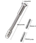 Straight Up Killer Pin Vise With Sleek Reversible Steel Collets, 90mm long, holding tiny bits for precision DIY work.