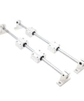 High Precision Linear Guide Rail Kit With Smooth Optical Axis Rod 12mm Plus Four SC12UU Bearing Blocks And Shaft Supports For Solid 3D Printer And CNC Machine Builds That Go V smooth No Stick Slip Zero Hassle, 12mm rods and white support blocks