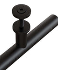 Heavy Duty 22 Inch Extra Long Pull Barn Door Handle Set In Frosted Black Finish close-up of ergonomic round design