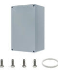 Heavy Duty Cast Aluminum Project Box With IP66 Waterproof Rating Tough As Nails High Strength Heat And Cold Resistant Junction Enclosure Electrical Storage Cabinet 7.4 X 4.7 Inches with screws and gasket.