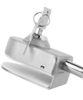 Rock Solid Glass Door Lock Featuring Corrosion Resistant Satin Nickel Twist Handle Heavy Duty Floor Latch For Sliding Panels 10 To 12 Mm Thick