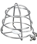 Heavy Duty Iron Cage Guard Universal Fire Sprinkler Head Protector Set Built Damn Tough to shield ceiling pipes, silver finish.