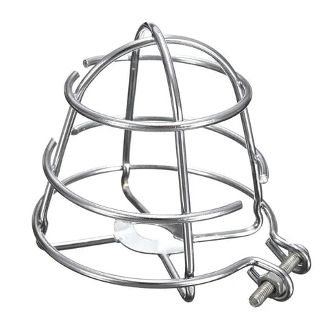 Heavy Duty Iron Cage Guard Universal Fire Sprinkler Head Protector Set Built Damn Tough to shield ceiling pipes, silver finish.