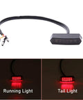 Dope Mini Motorcycle Tail Light LED Blinker License Plate Light Universal Black Auxiliary Indicator For Electric Bikes Bobbers Cruisers ATVs Dirt Bikes Quads And More Easy Install With 3M Adhesive No Drilling. black wired LED tail light with running and tail light glow