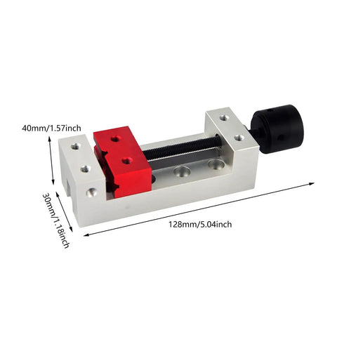 50Mm Mini Bench Vise For Engraving And Cnc Routing Milling Aluminum Clamp With Multitask Drill Press Mount Compact Grip Tool with red jaw