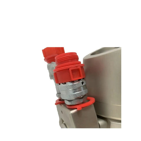 Details of hydraulic connections on No Nonsense Badass Hydraulic Torque Wrench With 1 Inch Square Drive For industrial use.