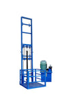 Heavy Duty Hydraulic Lift Table For Warehouse Cargo Handling With Smooth Quiet Movement And Zero Hassle Setup Designed For Industrial Shops And Home Garages Built Like A Tank, featuring a blue steel frame and hydraulic lift.