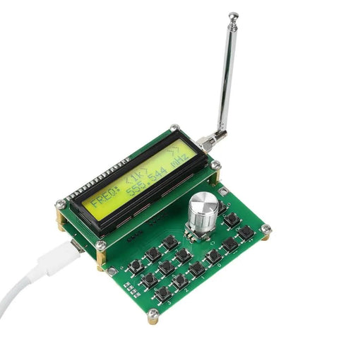 ADF4351 Digital LCD Signal Generator with Variable Frequency Oscillator, benchtop RF source, clear display showing 555.544 kHz