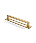 5 Pack 5 Inch Center To Center Champagne Bronze Cabinet Pulls With Matching Backplates, modern brushed metal finish