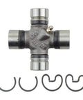 U Joint Kit 1350 S44 Series For ISR OSR, Premium Life Series Crosses, OEM Replacement, shown with retaining clips