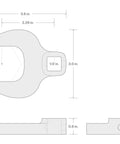 Diagram of One Half Inch Drive To One And Three Eighths Inch Crowfoot Wrench Ultra Compact Access Tool with dimensions and features