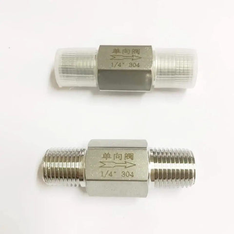 Heavy Duty BSPT Equal Male Check Valve Set For Water Gas Oil, 1/4 Inch 3/8 Inch 1/2 Inch Threads, 304 Stainless Steel Inline Valve, Non-Return, High Flow, Durable Fit, 1/4 in 304 stainless steel BSPT male check valve