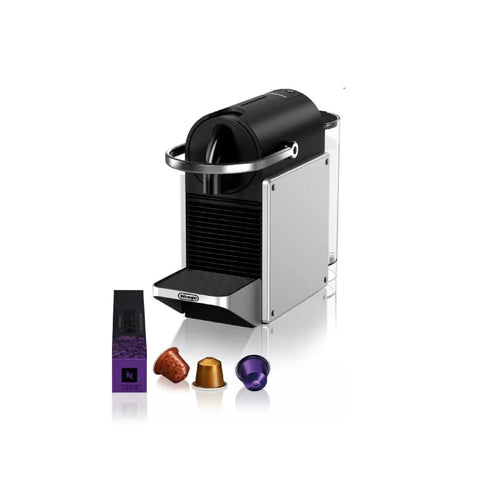 Pixie EN127S One Button Capsule Espresso Machine With a Legit 19 Bar Pump Quick Heat System shown with capsules