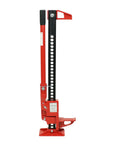 Heavy Duty Workhorse 3 Ton Off Road Ratcheting Farm Jack With 6600 Lb Capacity 33 Inch Floor Bumper Lift in red steel