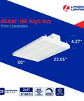 Workhorse High Bay LED Shop Light 12,000 Lumens Daylight 5000K Dimmable MVOLT 120-277V in 2-foot size with I-BEAM design.