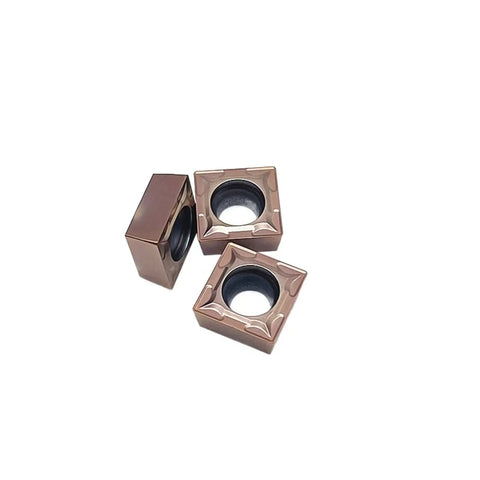 Heavy Duty Carbide External Turning Insert SCMT09T304 For Stainless Steel CNC Lathe Tools With High Efficiency And Extreme Wear Resistance Cutting, showing three square inserts.