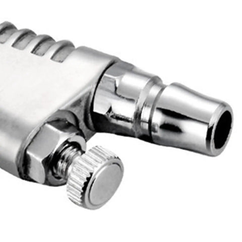 Close-up of Pneumatic Paint Spray Gun With 400ML Aluminum Cup showing air inlet and adjustment knob for precise control.