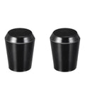 Revolving Handle Grip Set Phenolic Tapered Handles With Brass Insert 2Pcs, black cylindrical grips for machine use, front view.