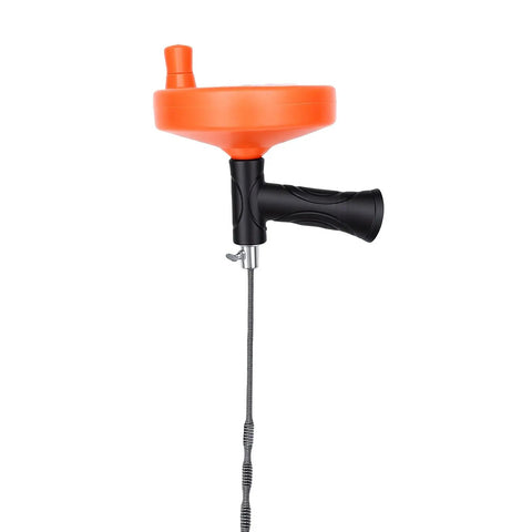 Heavy Duty Toilet Snake Auger For Sweeping Away Tough Pipe Clogs And Sink Gunk Featuring A Rugged Non Slip Grip Handle.