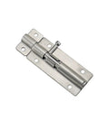 Heavy Duty 304 Stainless Steel Door Bolt Buckle For Home Safety And Security Plus Indoor Spring Hinge Pin Set, shiny metal finish.