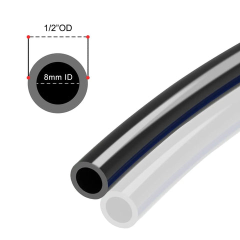 Close-up of 1/2 inch outer diameter industrial nylon tubing for Industrial Air Line Kit With Fourteen Piece Push To Connect System.