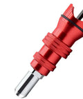 Upgrade Your Tool Kit With This Electric Rivet Adapter For Cordless Drill Turning Any Power Tool Into A Heavy Duty Alloy Steel Riveting Machine With Four Nozzles For Quick Blind Sheet Metal Settings, red alloy steel