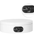 Motorized 360 Degree Rotating Turntable Stand For Jewelry Photography showing control panel and USB input.