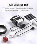 Creality Air Assist Kit for laser engraver; silver pump unit with Creality branding and black tubing.