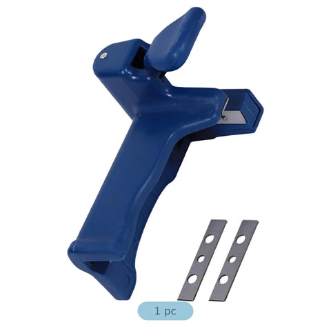 Manual Edge Banding Cutter For Trimming With Two Razor Sharp Manganese Steel Blades, Portable Straight Edge Trimmer For PVC Plastic Plywood And Furniture Making, Handy Do It Yourself Woodworking Tool For Clean, Neat Finish., blue plastic edge banding cutter with 2 manganese steel blades, 1 pc