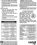 CP-4 Smart Driveway Free Exit Wand Sensor System installation and warranty guide, including contact information and specifications.