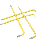 Beefy Ball End Hex Key Set 4mm 4 Pieces Long Arm L Shaped Allen Wrenches In S2 Steel Anti Rust Durable Repair Tool visible with yellow handles
