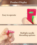 Automatic Needle Threader Set For Sewing Machines And Hand Embroidery Ultra Handy Mini Portable Tool with three random color threaders