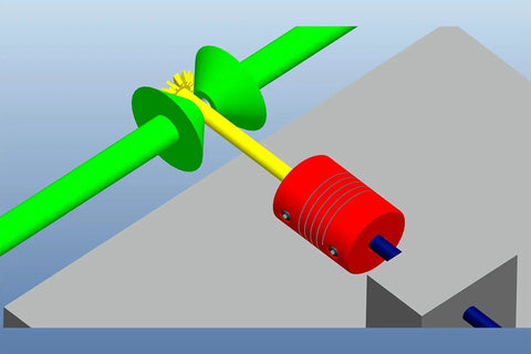 Illustration of 2 Pack Flexible Beam Couplings 4mm To 8mm Shaft, 19mm Outer Diameter, 25mm Length, M4 Screws in mechanical system