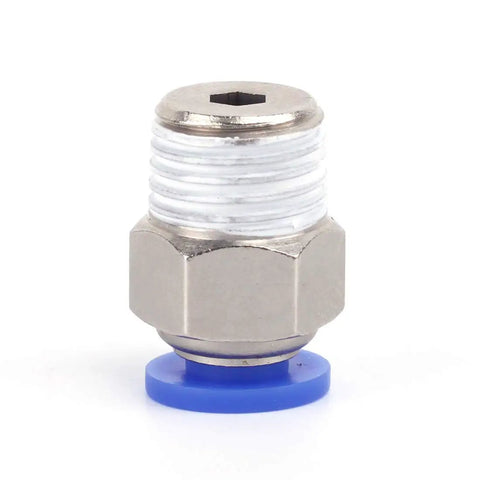 One Quarter Inch Tube OD To One Quarter Inch NPT Male Straight Push To Connect Pneumatic Fittings Nickel Plated Brass component