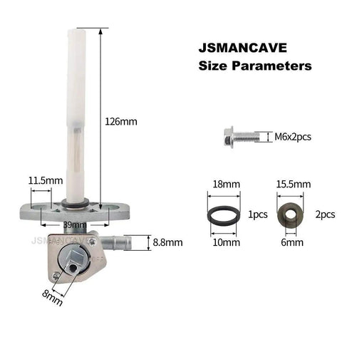 Honda Fuel Valve Petcock Shutoff Fits Rancher TRX350 TRX400 TRX420 Foreman TRX450 TRX500 Recon TRX250 Rubicon Rincon TRX650 parts diagram