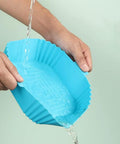 Silicone Air Fryer Liners Set Of 4 Pcs 7.6 Inch Square Reusable Liners For 3 To 6 Qt Air Fryers Dishwasher Safe Heat Resistant Nonstick