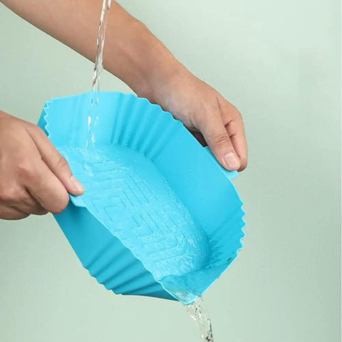 Silicone Air Fryer Liners Set Of 4 Pcs 7.6 Inch Square Reusable Liners For 3 To 6 Qt Air Fryers Dishwasher Safe Heat Resistant Nonstick